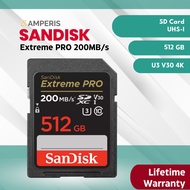 Sandisk Extreme PRO SDXC 512GB 200mb/s | Uhs-1 C10 U3 V30 UHD 4K