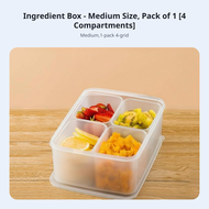 Transparent Design 4-Compartment Food container With Lid Multi-Compartment Serving Box Multiple Comp