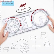 CODECOVED Drawing Ruler, Multifunctional Ruler Straight Geometry Ruler, Architecture Plastic 360 ° M