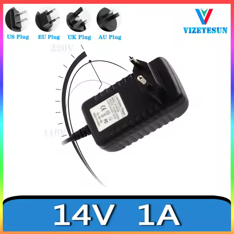 14V 1A Wireless Router TV Box Power Adapter 14V 1000MA DC Regulated Power Cord 5.5 * 2.1MM