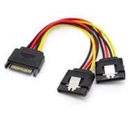 SATA 一分二  1拖2硬碟線 轉SATA 一分二硬碟供電線一拖二SATA擴展線