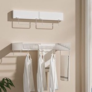 全城熱賣 - H191【白色-80cm】室內摺疊晾衣架 壁掛 隱形 曬衣架 陽台掛衣桿 晾衣架 毛巾架 唔佔地 實用