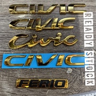 emblem civic gold honda ferio civic ek ej ef es fc