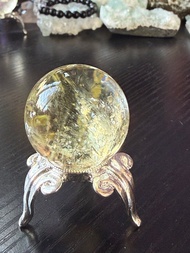 💛收藏珍品 天使之翼💛天然大彩光帶藍針黃水晶球💲4️⃣2️⃣0️⃣#3.8cm