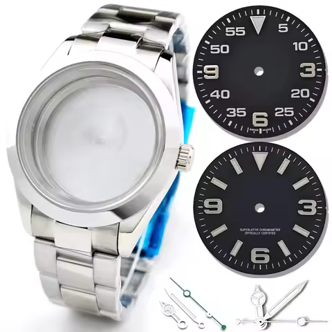 36mm 39mm Watch Case Smooth Bezel Fit 28.5mm-29mm Dial No logo For Explorer Air-king Seiko NH35 Auto