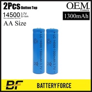 3.7V AA RECHARGEABLE LI-ION BATTERY 14500 1300mAh LITHIUM