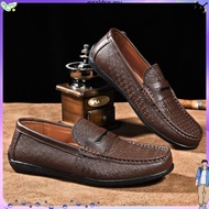 THE FLEXX Me n's Leather Slip-On Moccasin Shoes -TF7240-HJ1-82-D.TAN