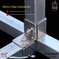 PREVALENT Square Tube Connector, galvanizing solderless Pipe Fixed Joint, Connector Accessories 40*4
