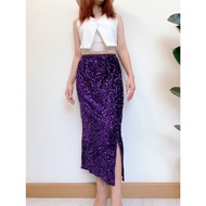 Press Now Sequin Long Skirt