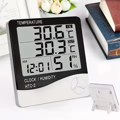 Digital LCD Hygrometer Thermometer HTC 1 HTC 2 Indoor Outdoor Temperature Humidity Monitor Weather S