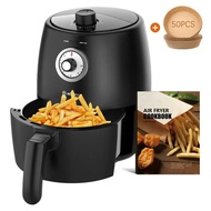 Replete Fryer, 2QT Hot Air Fryer Cooker Includes Air Fryer Paper Liners for Healthy Cooking