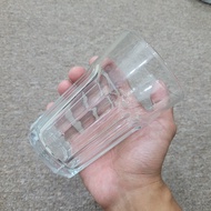 PIKAL Package of 4 Thick Glass Cups - Coffee Cups - Cafe Cups - Large Glass Cups
