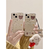 Card holder bear spots Soft HP Casing OPPO Reno 13F 11F A60 a16 a15 a53 a12 a11k a38 a17k Realme Not