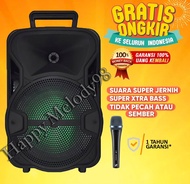 TERMURAH Speaker bluetooth Karaoke Ukuran Besar Full Bass Free Mic Salon Aktif Jumbo Lespeker