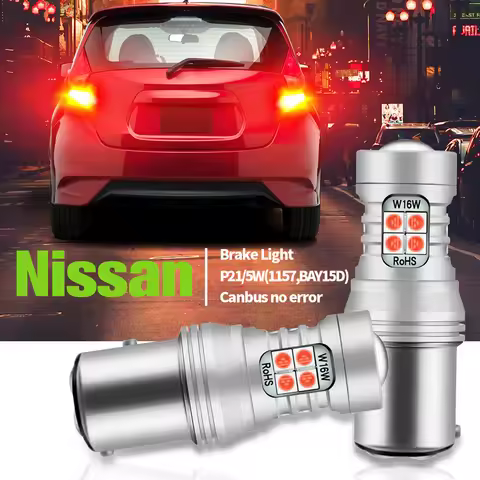 2pcs LED Brake Light Blub Lamp P21/5W BAY15D Canbus For Nissan Pathfinder R51 Patrol Qashqai J10 Ter