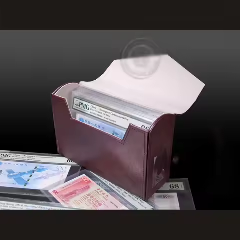 Bill Currency Banknotes Protection Storage holder Organizer PMG PCGS Graded Holder Folder PU Leather