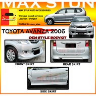 TOYOTA AVANZA 2006 OE FULLSET BODYKIT OE LOOK BUMPER SKIRT LIP AVANZA FRONT SKIRT SIDE SKIRT REAR SKIRT OEM BODY KIT