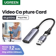 UGREEN HDMI Video Capture Card Live Image 4K HD Type C Collector HDMI to USB Mobile Phone as Monitor Laptop/SLR Camera Live Streaming Monitoring Recording