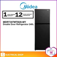 MIDEA Double Door Refrigerator Inverter Quattro 240L MDRT307MTB28-MY / MDRT-307MTB28MY Peti sejuk