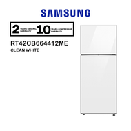 Samsung 427L Bespoke Top Mount Freezer Refrigerator RT42CB6644C3ME (Cotta White + Cotta Charcoal) / 