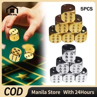 5pcs Metal Hollow Dice Set Table Game Dice 16mm Metal Round D6 Dice For Party Multiplayer Games