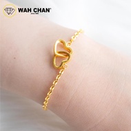 WAH CHAN 916 Gold Bracelet - Double Heart OSB1253
