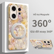 Ốp lưng silicon GGUU cho Vivo S30 Pro Mini/S20/S19 họa tiết hoa có giá đỡ chống rơi