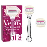 Gillette Venus Comfortglide Sugarberry Razor with Olay Moisture Bars + 1 Handle + 2 Refill Blade
