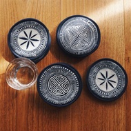 貴州侗族蠟畫 環保植物藍靛染手織布 夾棉隔熱布墊杯墊