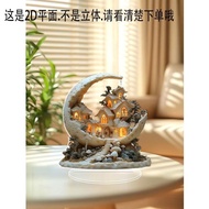 2D Acrylic Flat Moonlight Castle Art Finished Product.Home Bedroom Living Room Decoration