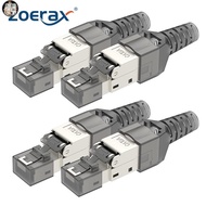 IP RJ45 CAT8 Cat7 CAT6A Connector Tool-Free, Toolless RJ45 Termination Plug Reusable Shielded for Et