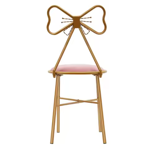 Comfortable Butterfly Backrest Chair, Deep Pink Flannelette Cushion, 220.46lbs Bearing, Smooth Edges