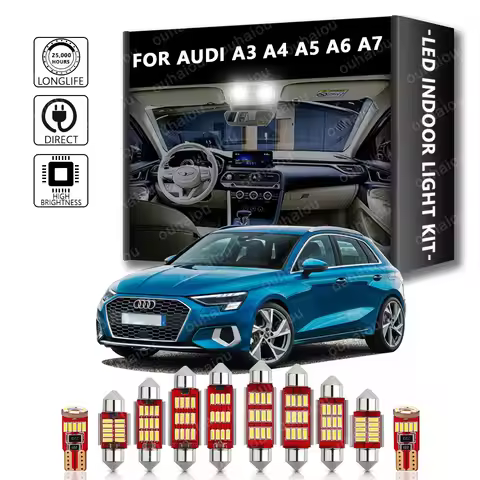 For Audi A3 8L 8V 8P A4 B5 B6 B7 B8 A5 A6 C5 C6 C7 A7 Car Canbus LED Interior Indoor Dome Trunk Ligh