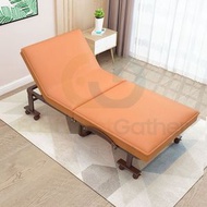 東西物聚 - 包安裝送貨-摺疊床 午休折疊床 橙色升級【科技布】 65*192cm 辦公室單人午睡 雙人租房家用 陪護床 簡易舒適 保姆床