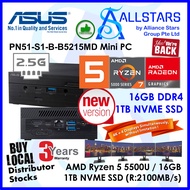 (ALLSTARS : We are Back/ Mini PC Promo) ASUS PN51 Ryzen5 5500U / PN51-S1-B-B5215MD +16GB 3200MHz+1TB NVME SSD+Unactivated MS Win10 Home (AMD Ryzen 5 5500U / Intel WiFi 6 / BT5.0 / 2.5G LAN / HDMI+DP / USB3.2 Type-C+Type-A / Wired KB+Mouse)