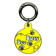 Personalized Pet ID Tag Dog Cat Name Tag "Busy Bee" Customizable Laser Engraved