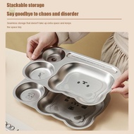 Children's Cartoon Dinner Plate 304 Stainless Steel Cute Style Plate Cute Animal Best Plate hottoe