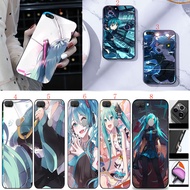 OPPO A56 OPPO A77 F3 R9 R9S A79 A98 5G A38 A16K X3 Lite X3 Neo F1 Plus Find X3 X3 Pro Q30 Anime Hatsune Miku Soft black phone case