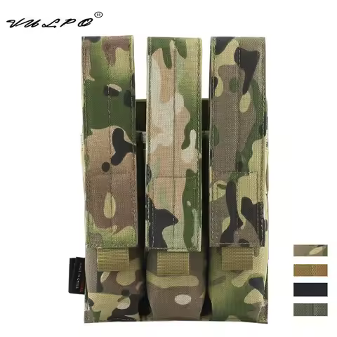 VULPO 1000D Nylon MP5 MP7 KRISS Triple Magazine Pouch Tactical Rifle Modular Molle SMG Mag Pouch Car