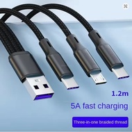 BAVIN【CB-076】3 in 1 Fast Charging Cable Strong Quality Nylon Braided USB Cable For Micro/ iP/Type-C