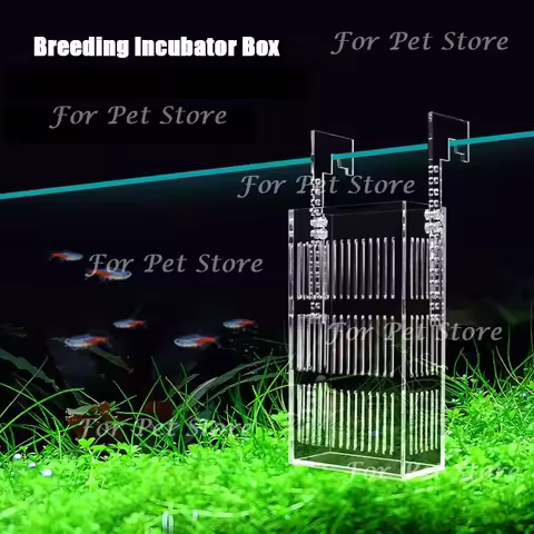 Suspended Transparent Acrylic Breeding Incubator Box Aquatic Grass Planting Guppy Spawning Incubator