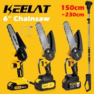 KEELAT KEC004 Mini Chainsaw Battery 6 Inch Cordless Cutter Machine Heavy Duty  Electric Saw Portable