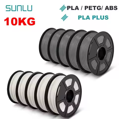 SUNLU 10KG 3D Filament PLA/PLA PLUS/PETG/Easy ABS Filamnet 1.75mm 10Roll 1KG Neatly Wound 3D Printer