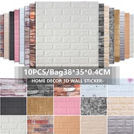 10Pcs Wallpaper Wall Stickers PE Foam 3D Brick DIY Waterproof Self Adhesive Wallpaper for Bedroom Living Room Home Decoration