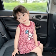 Pink girls' dress 5-7 years old size 130 hellokitty camouflage hello kitty cute fashion casual korea