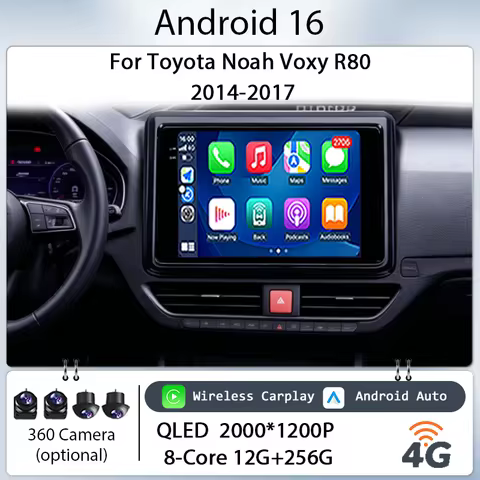 10" Android 16 Wireless CarPlay GPS Navi Bluetooth WiFi DSP for Toyota Noah Voxy R80 2014-2017 Car S