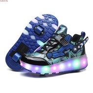 XONGT two-wheeled Heelys LED rechargeable luminous shoes adult child roller skates outdoor sports wh