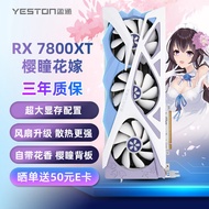 盈通（yeston）AMD RADEON RX 7800 XT 16GD6 樱瞳花嫁SA 游戏电竞直播视频剪辑显卡