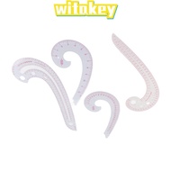 WITAKEY 4pcs French Curve Ruler, Comma Shaped Plastic Sewing Trimming Ruler, Durable Lightweight Dre
