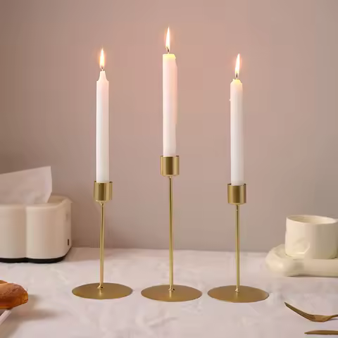 1pc Luxury Nordic Iron Candlestick Candle Holders Table Decoration Candle Cup Candle Stand Romantic 